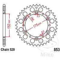 JT Sprockets 520 Jtr853.38 Steel Achtertandwiel