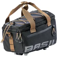 Basil Miles Trunkbag MIK - Bagagedragertas -100% Waterdicht - Stevig Polyester - Zwart/Grijs - 7 Liter