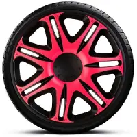 J-Tec 4-Delige Wieldoppenset Nascar 13-inch zwart/roze Zwart