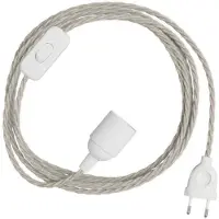Creative Cables Snakebis Twisted E14 Kabelset Met Lamphouder. Stofgebreide Kabel En Stekker Met 2 Pinnen 3 M