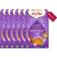Yogi tea For The Senses Good Night - Biologische Kruidenthee met Lavendel, Kamille en Hop voor een Rustige Nacht - Tray van 6 Stuks