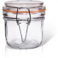 Orion Weckpot met Beugelsluiting - 220 ml - Vierkant - Dik Glas - Luchtdicht - Voorraadpot voor Kruiden & Jam