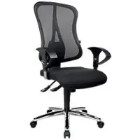 Topstar Head point SY Deluxe Bureaustoel Synchroonmechanisme Mesh In hoogte verstelbare armleuning In hoogte verstelbare zitting Zwart 110 kg 500 x 1,130 mm