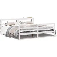 vidaXL Bedframe zonder matras massief grenenhout wit 200x200 cm