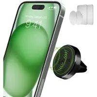 ISetchi Telefoonhouder Auto – Magnetisch & Universeel – Voor Ventilatierooster – Metaal – Zwart