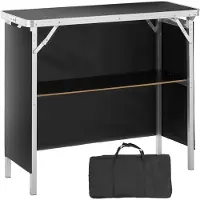 Vevor draagbare beursbalie, 975 x 385 x 870 mm beursstand, opvouwbare promotionele bartafel, receptiebalie met opbergplank, draagtas, zwart