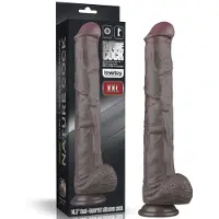 Lovetoy - Nature Cock - 14,5" Dual Layered Bendable Cock XXL - Zwart