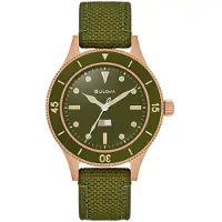 Bulova Archive Series Mil Ships 150th Anniversary Edition Heren Horloge Groen 98A324