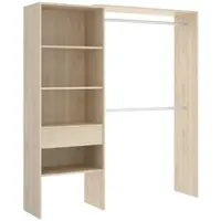 Dmora Fauno - Grote Kledingkast, 160x187h cm Eikenbruin, met Lade