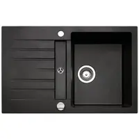 NABER Spoelbak CORTO 780 in de kleur NERO, met excenterbediening / Cin-nagranit / granieten spoelbak