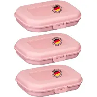 Westmark 3x lunchbox/snackbox, met kliksluiting, hoogte: ca. 3,7 cm, kunststof, Mini, roze, 235122EP