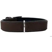 Hunter halsband voor hond softie kunstleder nubuck look bruin / zwart 46-53 cmx35 mm