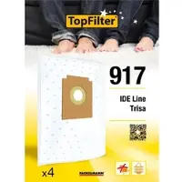 Top Filter Set van 4 stofzuigerzakken IDE Line en Trisa TopFilter Premium