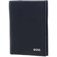 BOSS Leren Kaarthoes New Crosstown Card Case Dark Blue Donkerblauw