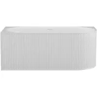 Vente-unique Geribbeld hoekbad - 170 x 80 x 60 cm - Acryl - Mat wit - Linkerhoek - 290 L - BARBORI