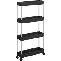 Songmics Keukentrolley met 4 niveaus, Zwart