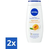 Nivea 2 x - Douchegel - Soft Apricot - Huidbeschermend - 250 ml - Douchegel - Huidbeschermend - Abrikozenpitolie - Druivenpitolie - Vitamine C