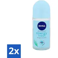 Nivea 2 x - Energy Fresh - Vrouwen Rollerdeodorant - 48 Uur Lang Werkend - 50 ml - Energy Fresh - Deodorant Roller - 48 Uur Bescherming - Zonder Aluminium - Frisheid