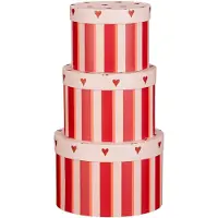 Mica Decorations kerstopbergdoos - rood (set van 3)