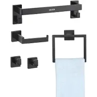Vevor badkameraccessoireset (5-delig) inclusief handdoekhouder (406,4 mm) &amp; handdoekhouder (vierkante ring) &amp; 2 haken &amp; toiletrolhouder