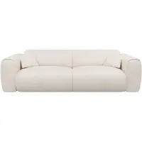 Vente-unique Vierzitsslaapbank express van beige stof met textuur - Slaapoppervlak 160 cm - POGNIA