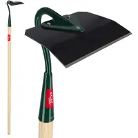 Kadax Hak, tuinhak van metaal, onkruidhak met lange steel van hout, tuinaccessoires voor het verwijderen van onkruid, hak voor het losmaken, luchten en wieden van de grond (14 cm)