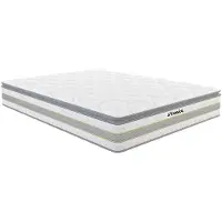 Vente-unique Set 140 x 190 cm bedbodem met opbergruimte, licht naturel + matras met pocketveren met ingebouwd dekmatras van 29 cm dik - CANTERBURY van YSMÉE