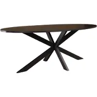 Lizzely Garden & Living Eettafel ovaal visgraat 210cm Obie zwart ovale tafel