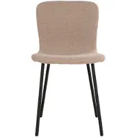 House Nordic Eetkamerstoel Bouclé Beige - 53x44,5x81,2cm - Zithoogte 48cm - Set van 2