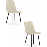 Leobert Turin fluwelen stoel, beige, set van 2