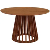 Sweeek - Eettafel met houteffect, dennenhouten poten, 4 zitplaatsen, ø120cm