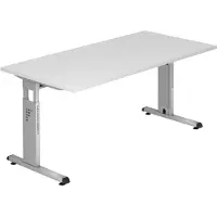 Hjh OFFICE PRO MEGA 16 S - 160 x 80 Tafelhoogte I In hoogte verstelbaar Wit/Zilver