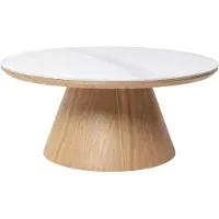 Giga Meubel Salontafel Alba Naturel Marmer 80cm Rond