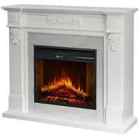 DIVINA FIRE TRUMAN elektrische haard, staande haard, wit marmerlook, L121 x D38 x H108
