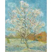 IXXI De roze perzikboom (1888), Vincent van Gogh (1853 - 1890) & Van Gogh Museum - 80 x 100 cm - Gratis ophangtool - Grote wanddecoratie en posters -