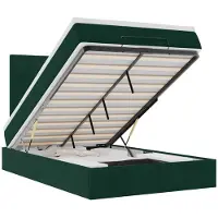 vidaXL Ottoman bed met matrassen 120x200cm fluweel donkergroen