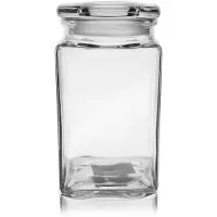Orion Retro Voorraadpot - 1.4 Liter - Vierkant - Glas met Luchtdicht Deksel - Bewaarpot voor Koffie, Pasta & Soep