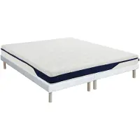 Vente-unique Set 180 x 200 cm boxspring stof + HD-schuimmatras met 7 zones en afneembare gel-memory foam dekmatras, dikte 22 cm - FAGANI van YSMÉE
