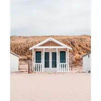 IXXI Beach Houses, Teun de Leede & Kunst in Kaart - 80 x 100 cm - Grote wanddecoratie en posters - Fotografie, Minimalisme, Woonkamer, Slaapkamer