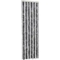 vidaXL Vliegenhor met grijze en zwarte chenille, 56x200 cm