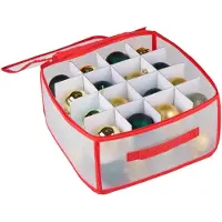 Alpina Kerstballen opbergbox | | 30 x 30 x 15 cm (Rood/Wit)