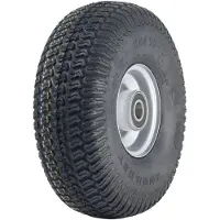 Parnells 11x4.00-4 Lawnmower Grass Tyre & Steel Rim 4-ply P332 20mm Bearings 145kgs Load
