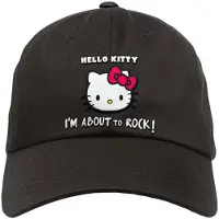 Hello Kitty - Anime Cap - Metal-Kids - I'm about to Rock - voor Kinderen - zwart - Maat M