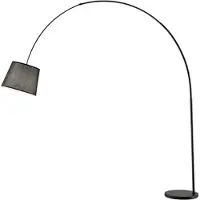 Perenz Arche - Gebogen LED-staande lamp van metaal, 1xE27, max. 60 W, H. 230 cm, 180° verstelbare kop, zwart -