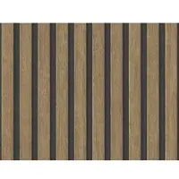 A.S. Création Akoestische panelen vliesbehang realistische houtlook - Bruin, Zwart