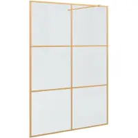 vidaXL Inloopdouchewand Goud 140 x 195 cm gehard glas