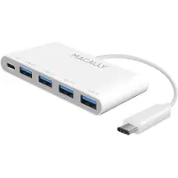 Macally USB-C Naar VGA HDMI Adapter Wit