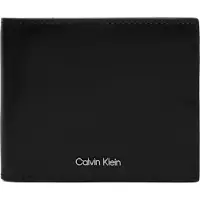Calvin Klein Portemonnee 'Smooth Metal Logo Bifold' zwart