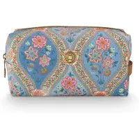 Pip studio Toilettas Bags Coco Cosmetic Bag Medium Ornamento Blue 21,5 x 10 x 10,5 cm