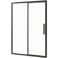 Vente-unique Matzwarte pivoterende schuifdouchedeur in industriële stijl - 140 x 195 cm - TORONI